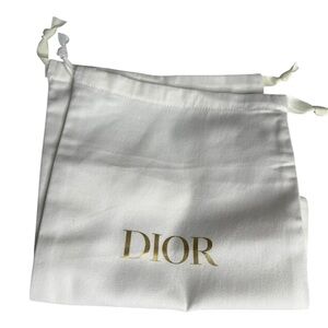 Dior White Dust Bag Pair with Gold Logo (2)